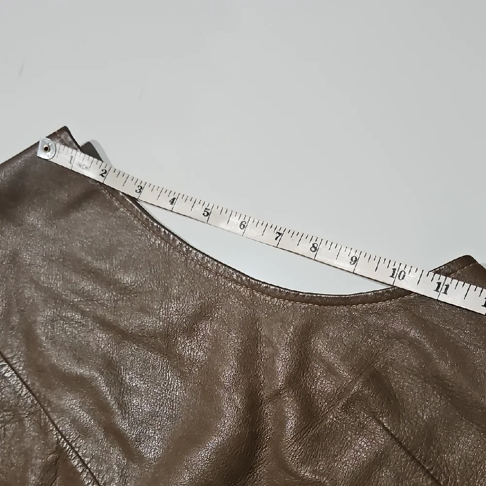Vintage-Inspired Brown Leather Vest with Button Front